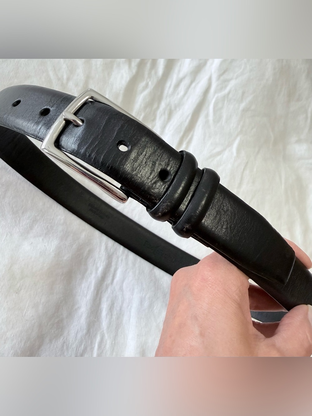 Polo Ralph Lauren | Men's 32 | Black Leather Dress Belt Silver Tone Buckle 1326